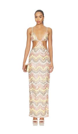Bronx Banco Bronx Banco Sonia Sequin Cutout Maxi Dress