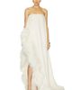 Bronx Banco Bronx Banco Strapless Chiffon Gown With Feather Trim - 1