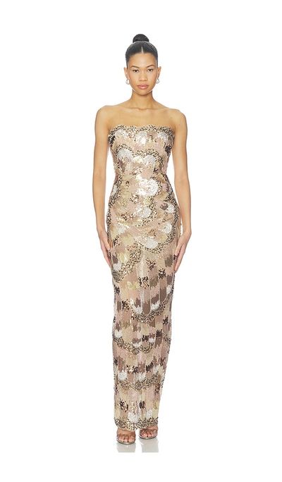 Bronx Banco Bronx Banco Strapless Embellished Maxi Dress