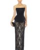 Bronx Banco Bronx Banco Strapless Velvet And Lace Maxi Dress - 1