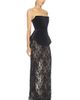 Bronx Banco Bronx Banco Strapless Velvet And Lace Maxi Dress - 2