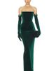 Bronx Banco Bronx Banco Velvet Strapless Maxi Dress With Gloves - 1