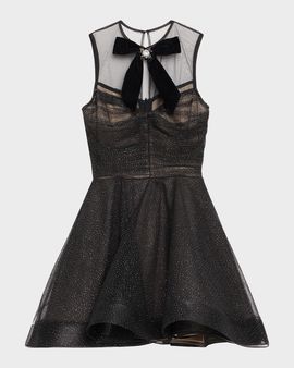 Bronx Banco Charlotte Glitter Tulle Fit-&-Flare Mini Dress