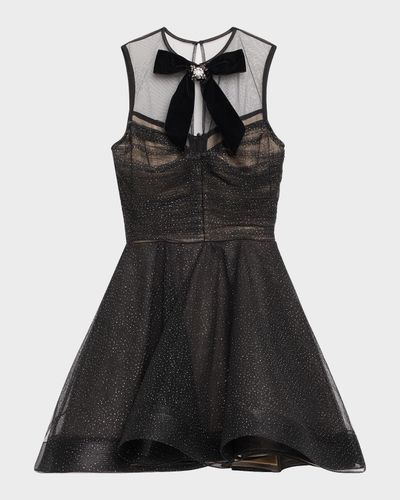Bronx Banco Charlotte Glitter Tulle Fit-&-Flare Mini Dress