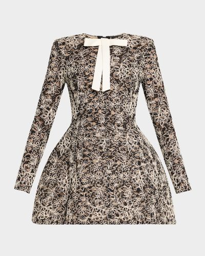 Bronx Banco Courtney Floral Lace Fit-&-Flare Mini Dress
