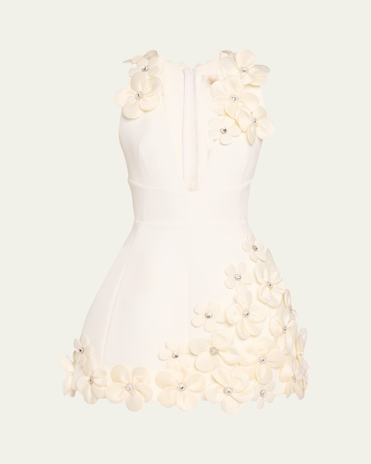 estelle short sleeve corset dress Bronx Banco Estelle Deep V-Neck Floral Applique Mini Dress