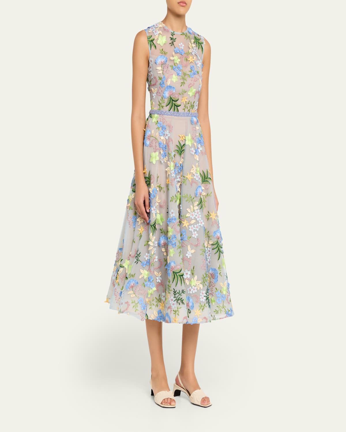 bronx and banco saba blanc floral-appliqu lace midi dress Saba Blanc Midi Dress