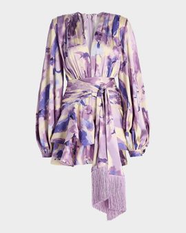 Bronx Banco Wisteria Bedouin Abstract A-Line Mini Dress