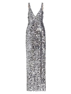 Bronx Banco Women's Allegra Sequin V-Neck Sleeveless Gown