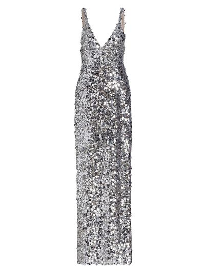 Bronx Banco Women's Allegra Sequin V-Neck Sleeveless Gown
