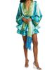 Bronx Banco Women's Bedouin Coastal Abstract Silk-Blend Tie-Waist Minidress - 2