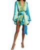 Bronx Banco Women's Bedouin Coastal Abstract Silk-Blend Tie-Waist Minidress - 3