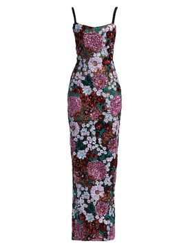 Bronx Banco Women's Dahlia Floral Embellished Evening Gown