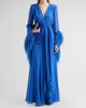Bronx Banco Women's Geisha Feather Cuff Draped Maxi Dress - 2