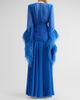Bronx Banco Women's Geisha Feather Cuff Draped Maxi Dress - 3
