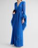 Bronx Banco Women's Geisha Feather Cuff Draped Maxi Dress - 4