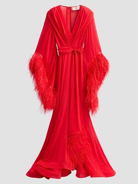 Bronx Banco Women's Geisha Ostrich Feather-Trim Gown