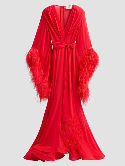 Bronx Banco Women's Geisha Ostrich Feather-Trim Gown