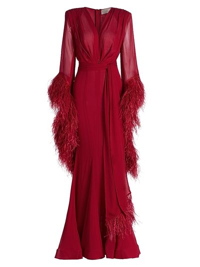 Bronx Banco Women's Geisha V-Neck Feather Gown
