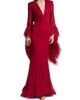 Bronx Banco Women's Geisha V-Neck Feather Gown - 6