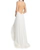 Bronx Banco Women's Madeline Feather-Trim Halterneck Gown - 5