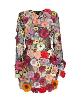 Bronx Banco Women's Maraya Bouquet Long-Sleeve Minidress