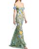 Bronx Banco Women's Portofino Floral Applique Off-the-Shoulder Gown - 4