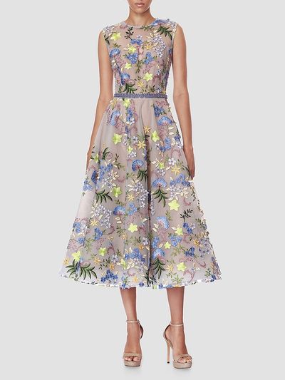Bronx Banco Women's Saba Blossom-Embroidered Midi Dress