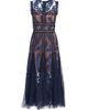 Bronx Banco Women's Saba Embroidered Mesh Midi-Dress - 1