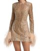 Bronx Banco Women's Tokyo Feather-Cuff Sequined Minidress - 3