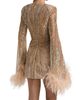 Bronx Banco Women's Tokyo Feather-Cuff Sequined Minidress - 5