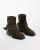 Bronx Bronx Brod-ey buckle detail ankle boots in khaki-green oily suede - 2