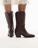Bronx Bronx Cassi-dy refined leather cowboy boots in coffee bean-Brown - 1