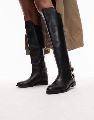 Bronx Bronx fe-lise buckle detail riding boot in black