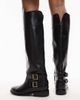 Bronx Bronx fe-lise buckle detail riding boot in black - 2