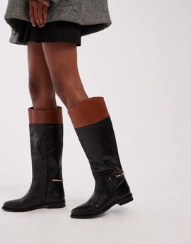 Bronx Bronx fe-lise contrast detail riding boot in black