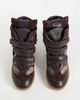 Bronx Bronx Jae-yy suede wedge heel sneakers in dark brown snake print-Black - 2