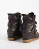 Bronx Bronx Jae-yy suede wedge heel sneakers in dark brown snake print-Black - 4