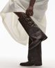Bronx Bronx kendr-a buckle detail fold over boots in croc print coffee bean-Brown - 3
