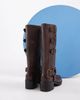 Bronx Bronx Ky-ley pull on knee boots with harness detailing in vintage coffee bean leather-Brown - 3