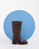 Bronx Bronx Ky-ley pull on knee boots with harness detailing in vintage coffee bean leather-Brown - 4