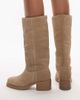 Bronx Bronx Ky-ley western knee boots in oatmilk washed suede-White - 3