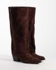 Bronx Bronx Lizz-y zip-up western boots in suede coffee bean-Brown - 2