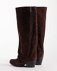 Bronx Bronx Lizz-y zip-up western boots in suede coffee bean-Brown - 4