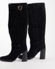 Bronx Bronx Mya-Mae block heel knee boots in black suede - 4