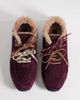 Bronx Bronx Myr-aa lace up sneakers with shearling in deep bordeaux-Red - 3