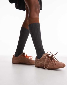 Bronx Bronx Myr-aa sneakers in mocha mousse vintage suede-Brown