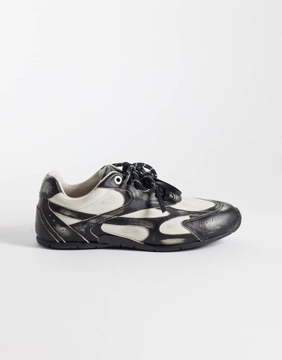 Bronx Bronx Myr-aa sneakers in washed black and off white