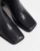 Bronx Bronx New-Corfu square toe block heel high ankle boots in black leather - 3