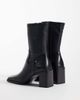 Bronx Bronx New-Corfu square toe block heel high ankle boots in black leather - 4